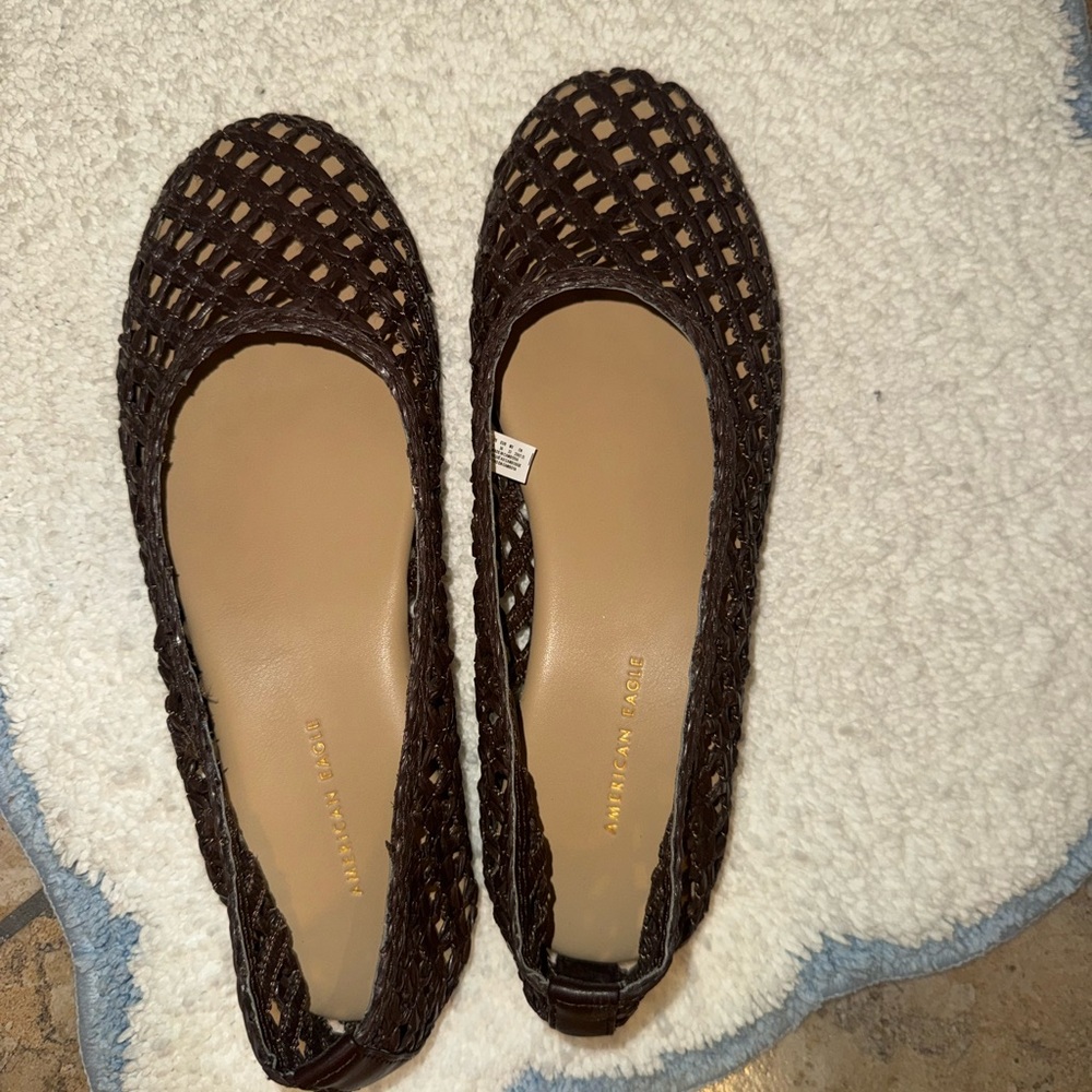 American Eagle Outfitters Dark Brown Woven Loafers